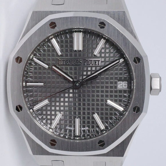 AUDEMARS PIGUET 41mm ROYAL OAK STAINLESS STEEL GREY DIAL 15510ST BOX & PAPERS $43,500