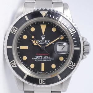 ROLEX 1975 RED SUBMARINER 1680 PUMPKIN PATINA WATCH ONLY