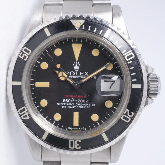 ROLEX 1975 RED SUBMARINER 1680 PUMPKIN PATINA WATCH ONLY