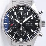 IWC 2025 PILOT CHRONOGRAPH BLACK DIAL AUTOMATIC STAINLESS STEEL IW377710  BOX & PAPERS $5,500