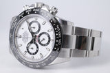 ROLEX NEW / NOS 2019 DAYTONA STAINLESS CERAMIC BEZEL WHITE DIAL FULL STICKERS 116500 BOX & PAPERS