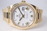 ROLEX NEW 2023 YELLOW GOLD DAY-DATE 40 WHITE ROMAN DIAL 228238 BOX & PAPERS