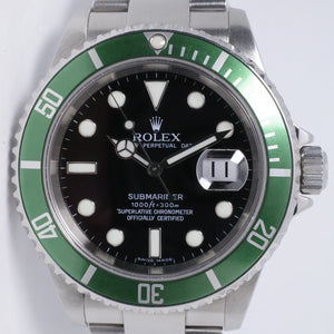 ROLEX GREEN SUBMARINER KERMIT 16610LV BOX & PAPERS