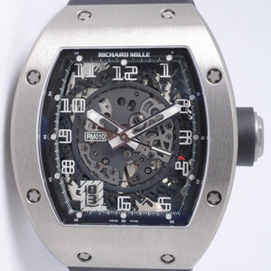 RICHARD MILLE RM010 TITANIUM MINT COMPLETE SET, SERVICE PAPERS, BOX & PAPERS $112,500