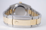 ROLEX DATEJUST 36 TWO TONE YELLOW GOLD SMOOTH BEZEL OYSTER BRACELET WHITE ROMAN DIAL 116203 BOX & PAPERS $8,250
