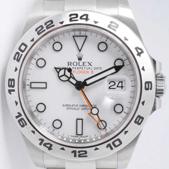 ROLEX 2014 42mm EXPLOER II POLAR WHITE DIAL MINT 216570 BOX & PAPERS $9,800