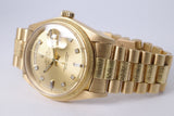ROLEX 1975 YELLOW GOLD DAY-DATE DIAMOND DIAL MORELLIS BEZEL & BRACELET 1811 WATCH $29,975