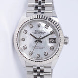 ROLEX 2022 LADIES DATEJUST 28 PINK ROMAN DIAL 279174 BOX & PAPERS $10,500