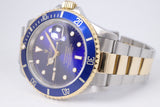 ROLEX TWO TONE SUBMARINER PURPLE  DIAL 16613 WATCH ONLY $8,975