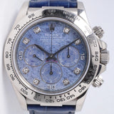 ROLEX WHITE GOLD ZENITH DAYTONA SODALITE DIAMOND DIAL WATCH & BOX 16519 $39,975