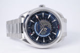 OMEGA SEAMASTER AQUA TERRA WORLDTIMER BLUE DIAL BOX & PAPERS $6,500