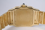 CARTIER 1989 YELLOW GOLD SANTOS GALBEE QUARTZ W20009C5 UNPOLISHED BOX & PAPERS