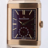 JAEGER LECOULTRE 2021 REVERSO TRIBUTE DUOFACE FAGLIANO BURGUNDY & SILVER DIAL Q398256J BOX & PAPERS