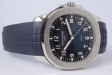 PATEK PHILIPPE NEW 2022 WHITE GOLD AQUANAUT BLUE DIAL "TIFFANY & CO" STAMPED 5168G BOX & PAPERS $189,000