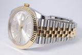 ROLEX 2022 DATEJUST 41 TWO TONE JUBILEE SILVER DIAL 126333 BOX & PAPERS