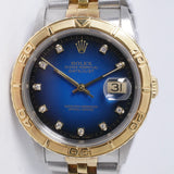 ROLEX DATEJUST THUNDERBIRD / TURN-O-GRAPH BLUE VIGNETTE DIAMOND DIAL, UNPOLISHED, BOX & PAPERS