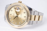 ROLEX DATEJUST II TWO TONE CHAMPAGNE DIAMOND DIAL 116333 WATCH ONLY