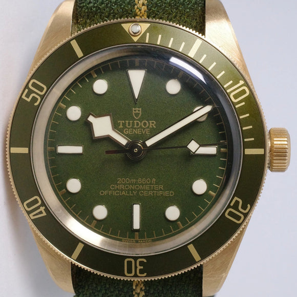 TUDOR 2021 YELLOW GOLD BLACK BAY 58 GREEN DIAL M79018V BOX & PAPERS