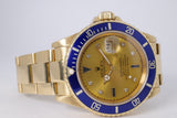 ROLEX YELLOW GOLD SUBMARINER CHAMPAGNE SERTI SAPPHIRE & DIAMOND DIAL 16618 WATCH ONLY