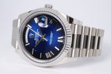 ROLEX NEW 2024 WHITE GOLD DAY DATE BLUE OMBRE DIAL 228239 BOX & PAPERS $48,975