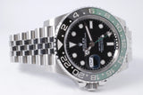 ROLEX 2025 STAINLESS STEEL GMT MASTER II "LEFTY" "DESTRO" BLACK & GREEN "SPRITE" JUBILEE 126720 BOX & PAPERS