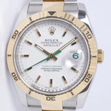 ROLEX TURN-O-GRAPH TWO TONE WHITE DIAL JAPAN LIMITED EDITION 116263 BOX & PAPERS $17,500