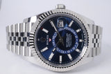 ROLEX 2025 SKY-DWELLER STAINLESS STEEL BLUE DIAL JUBILEE BRACELET 336934 BOX & PAPER