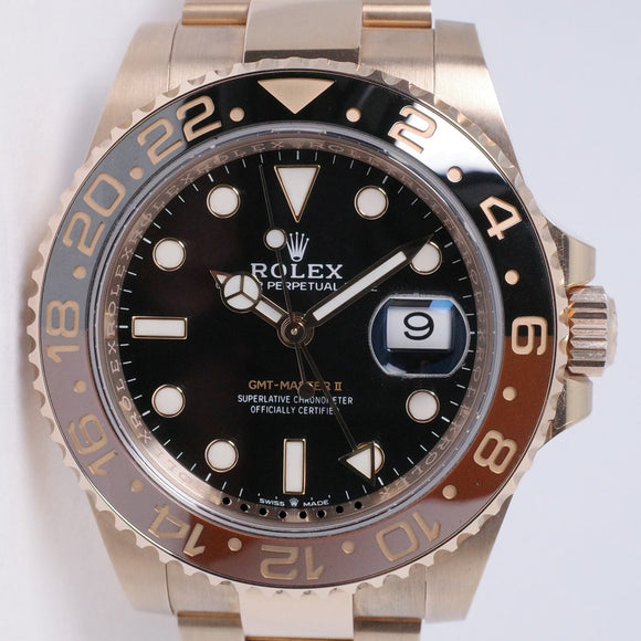 ROLEX 2019 EVEROSE ROSE GOLD ROOTBEER GMT CERAMIC BOX & PAPERS 126715 $35,500