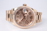 ROLEX EVEROSE DATEJUST 31 PRESIDENT PINK FLORAL MOTIF DIAL 178275 WATCH ONLY $22,500