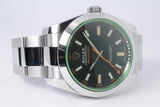 ROLEX NEW NOS 2022 OYSTER PERPETUAL MILGAUSS GREEN 116400GV BOX & PAPERS $13,800