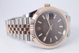ROLEX 2018 DATEJUST 41 TWO TONE ROSE GOLD CHOCOLATE  DIAL OYSTER BRACELET 126331 BOX & PAPERS