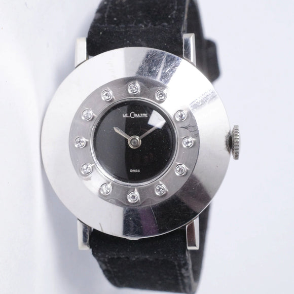 LECOULTRE VINTAGE WHITE GOLD BEAU BRUMMEL DIAMOND BEZEL WATCH $1,600