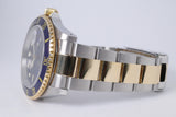 ROLEX 2001 SUBMARINER TWO TONE BLUE 16613LB BOX & PAPERS
