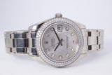 ROLEX 2013 WHITE GOLD PEARLMASTER 34mm MOTHER OF PEARL DIAMOND DIAL & FACTORY DIAMOND BEZEL 81339 BOX & PAPERS $28,000