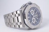 AUDEMARS PIGUET 42mm TITANIUM ROYAL OAK OFFSHORE BLUE ON BRACELET 26480TI BOX & PAPERS