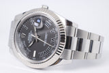 ROLEX 2016 DATEJUST II 41mm CHARCOAL ROMAN DIAL OYSTER BRACELET 116334 BOX & PAPERS $9,900