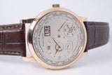 A. LANGE & SOHNE ROSE GOLD LANGE 1 TIME ZONE MINT 136.032 COMPLETE BOX & PAPERS $33,500