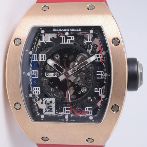 RICHARD MILLE RM010 ROSE GOLD MINT COMPLETE SET BOX & PAPERS