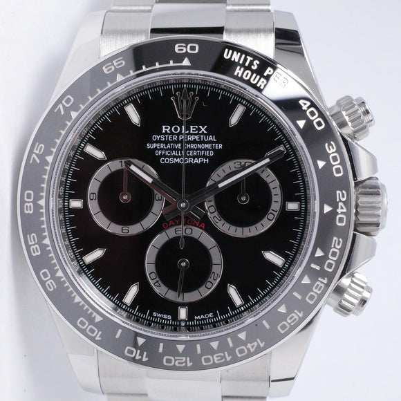 ROLEX NEW 2024 DAYTONA STAINLESS STEEL & CERAMIC BEZEL BLACK DIAL 126500 BOX & PAPERS $27,500