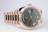 ROLEX 2024 EVEROSE DAY-DATE 40 OLIVE GREEN DIAL 228235 BOX & PAPERS $50,975