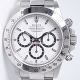 ROLEX ZENITH DAYTONA COSMOGRAPH WHITE DIAL U SERIAL "SWISS MADE" DIAL 16520 BOX & PAPERS