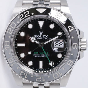 ROLEX 2024 GMT "BRUCE WAYNE" BLACK & GREY BEZEL JUBILEE BRACELET 126710 GRNR BOX & PAPERS