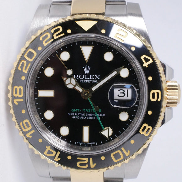 ROLEX 2007 GMT MASTER II TWO TONE MINT 116713 BOX & PAPERS