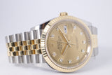 ROLEX NEW 2024 TWO TONE DATEJUST 36 CHAMPAGNE DIAMOND DIAL 126233 BOX & PAPERS