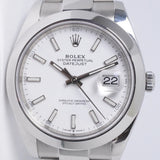 ROLEX 2020 DATEJUST 41 STAINLESS STEEL SMOOTH BEZEL WHITE DIAL 126300 OYSTER BRACELET BOX & PAPERS