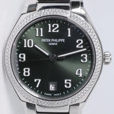 PATEK PHILIPPE NEW TWENTY 4 AUTOMATIC STAINLESS STEEL GREEN DIAL DIAMOND BEZEL 7300/1200A-011 BOX & PAPERS