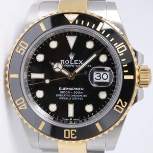 ROLEX NEW 2022 UNWORN 41mm SUBMARINER TWO TONE BLACK DIAL 126613 BOX & PAPERS