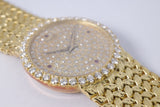 PIAGET VINTAGE YELLOW GOLD DANCER, DIAMOND RUBY DIAL, MANUAL WIND WATCH MINT UNPOLISHED BOX & PAPERS $14,975