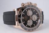 ROLEX NEW 2024 EVEROSE GOLD DAYTONA OYSTER FLEX BLACK DIAL 126515LN BOX & PAPERS