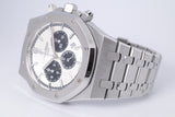 AUDEMARS PIGUET 41MM ROYAL OAK CHRONOGRAPH STAINLESS STEEL WHITE DIAL 26331ST BOX PAPERS